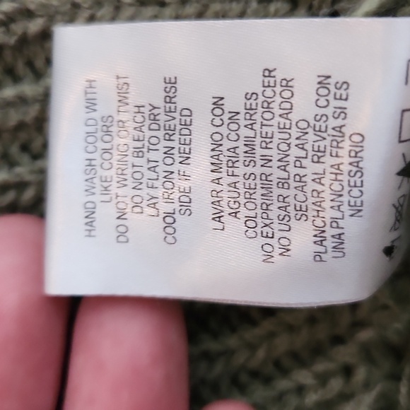 Jolt Sweater Womend Size M Cropped Ribbed Cable Knit Fringe Green - Picture 5 of 13